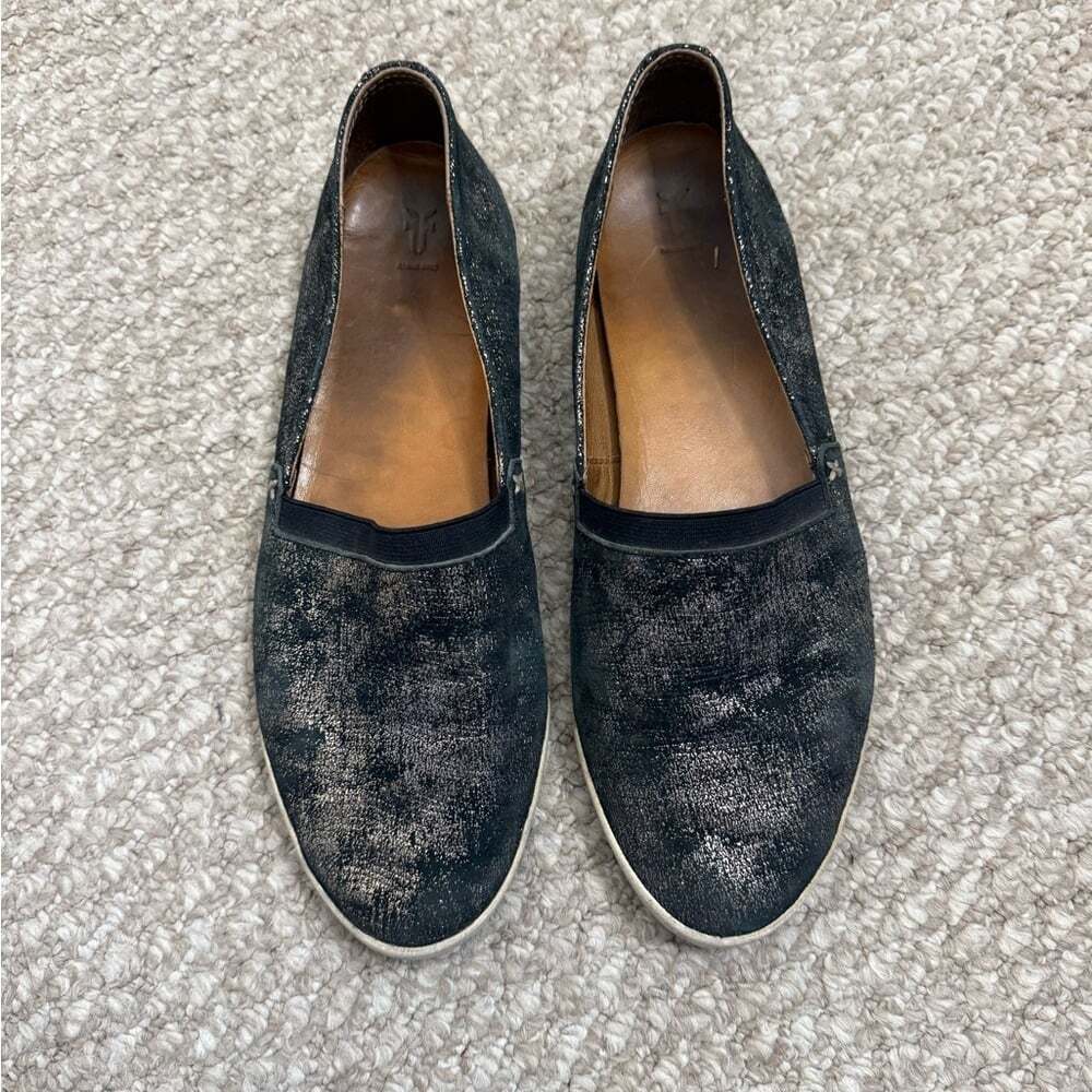Frye Melanie Metallic Moonlight Slip on loafer flat 10